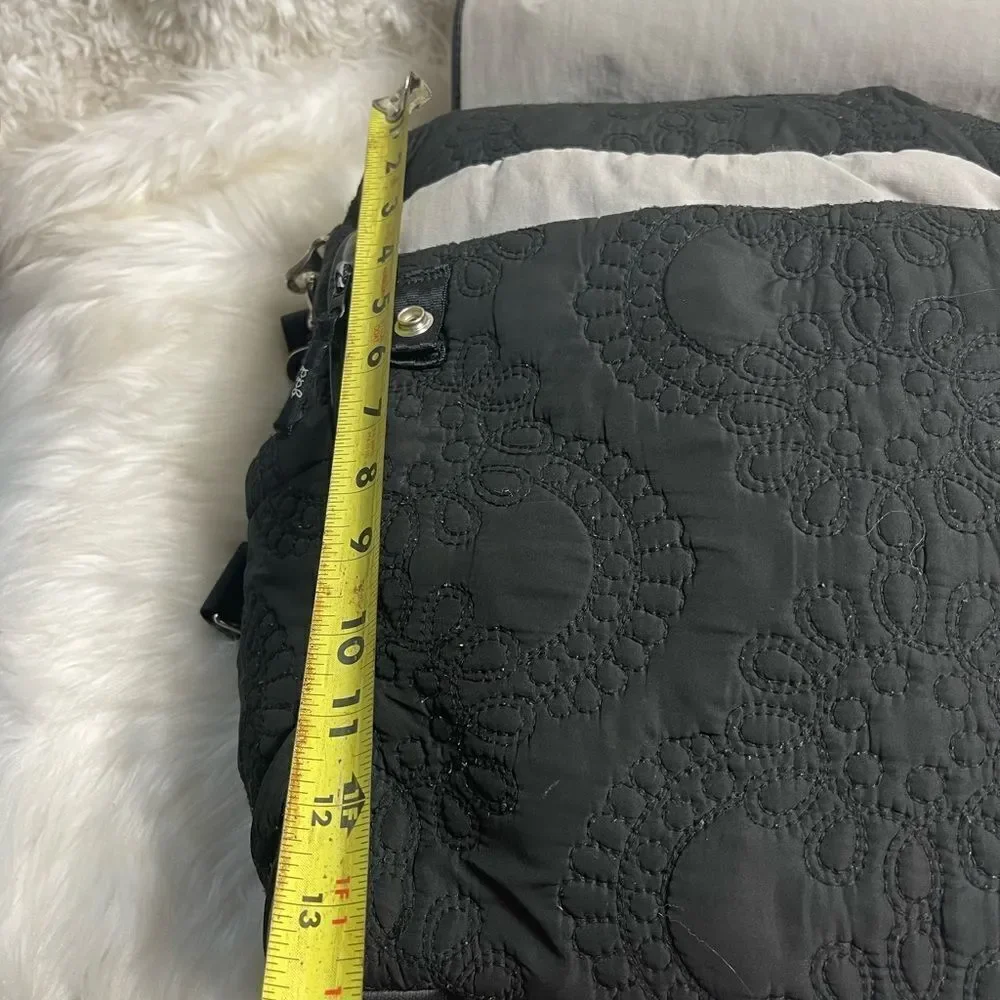 Petunia Pickle Bottom Quilted Black reversible backpack/shoulder diaper bag